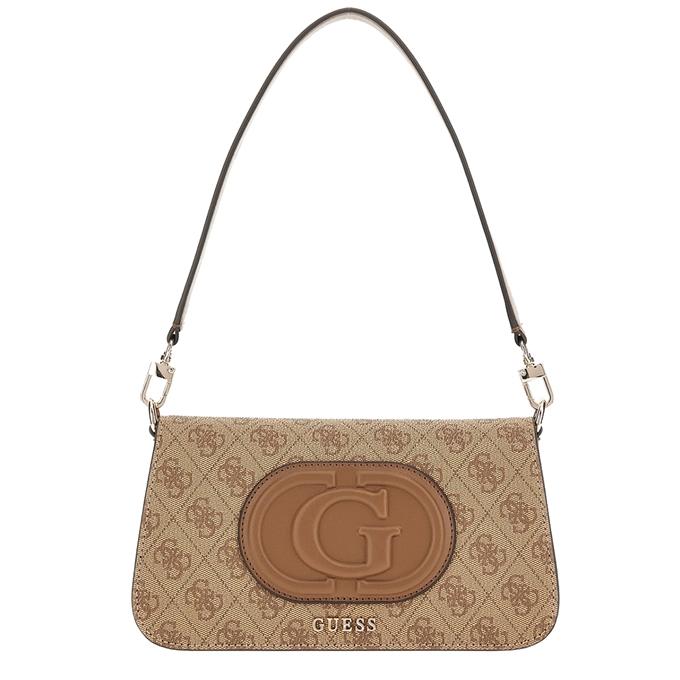 Guess Eco Mietta Flap Shoulder Bag latte logo/brown - 1