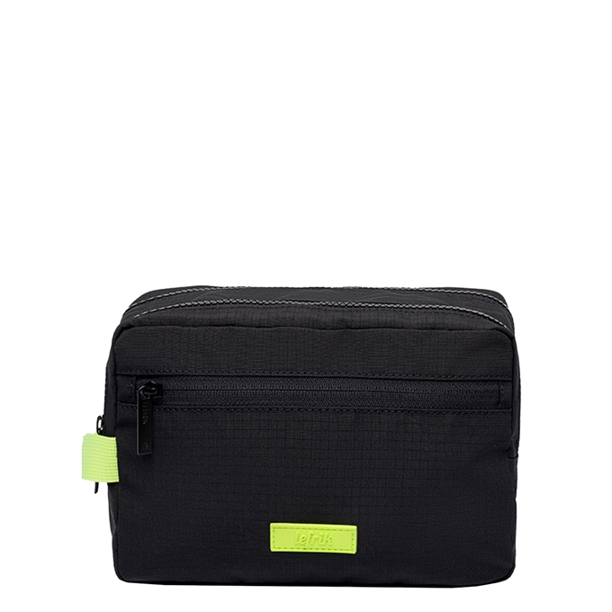 Lefrik Kei Double Washbag Vandra black lime ripstop - 1