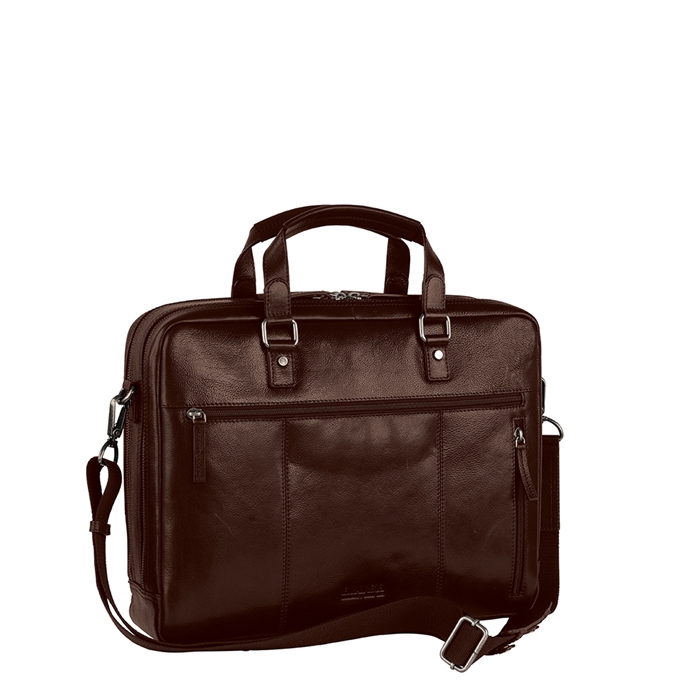 Leonhard Heyden Roma Zipped Briefcase 2 Compartments brown - 1