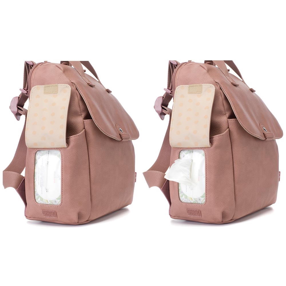 Babymel Robyn Convertible Backpack Faux Leather Dusty Pink