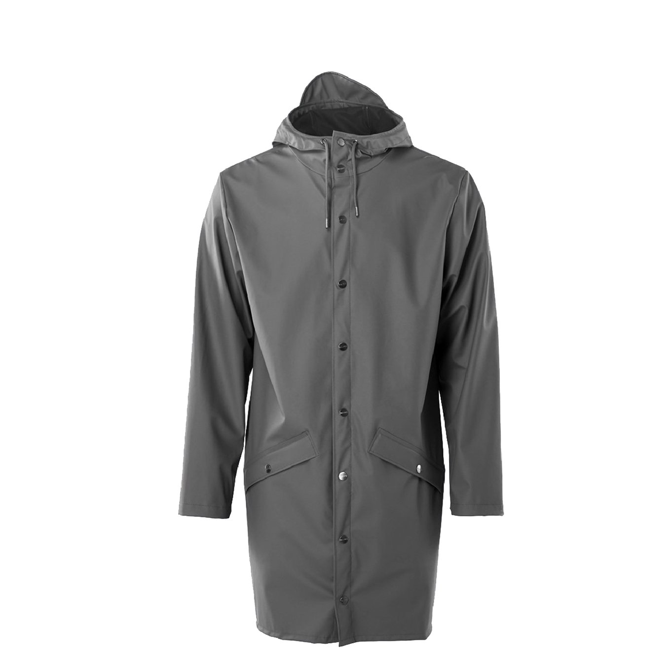 Rains Long Jacket Regenjas M/L charcoal | Travelbags.nl