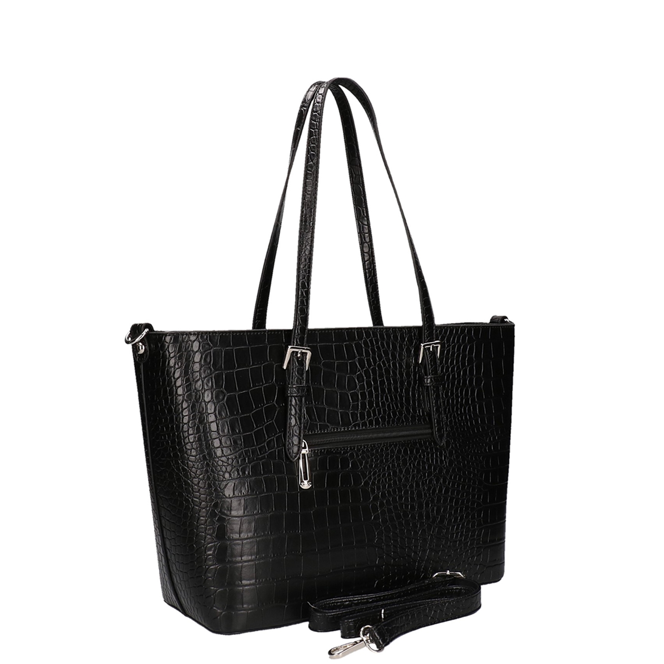 Flora Co Bags Shopper Croco zwart Travelbags