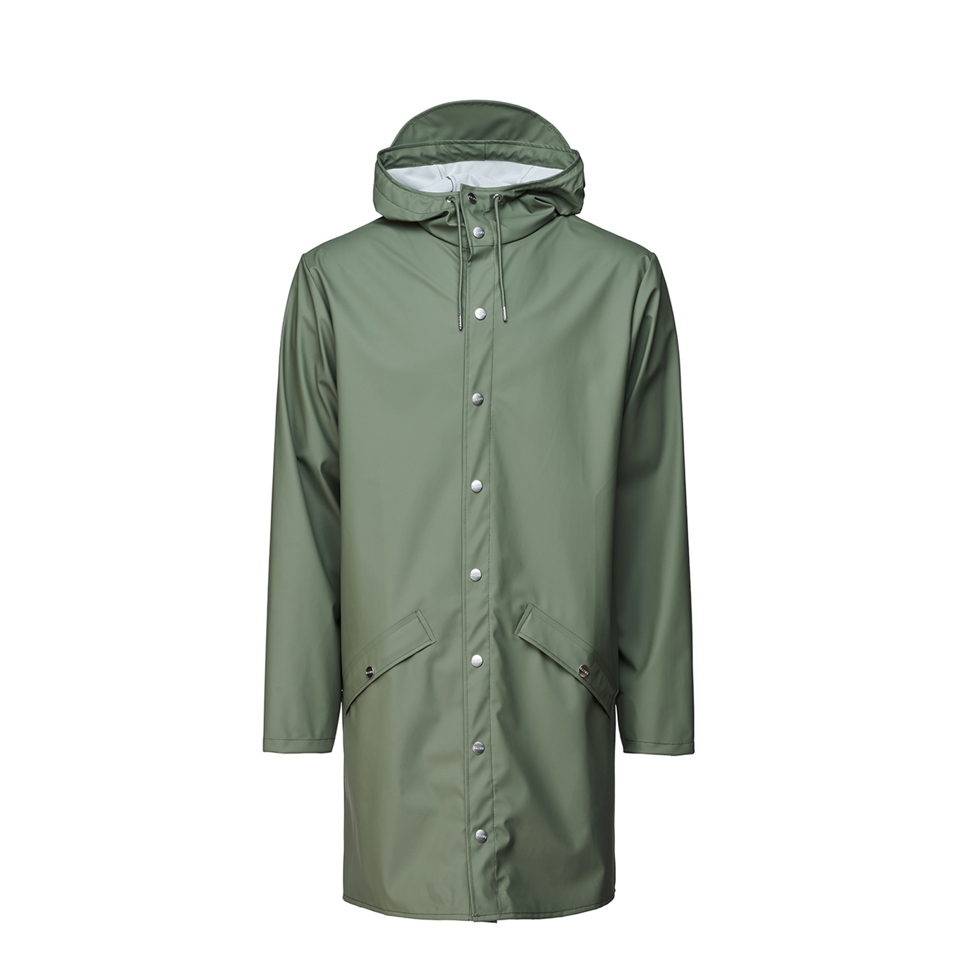 Rains regenjas 1202 Long Hooded Jacket olijfgroen online kopen