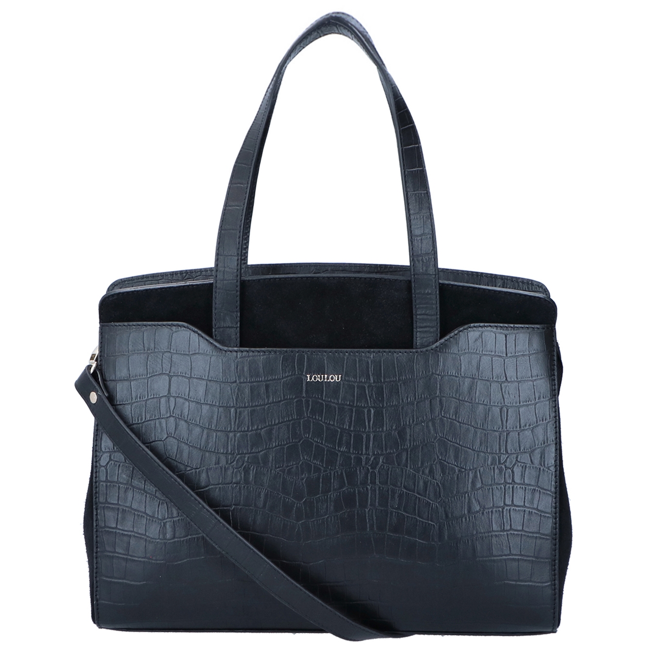 LouLou Essentiels 04Laptopbag Classy Croc black Travelbags