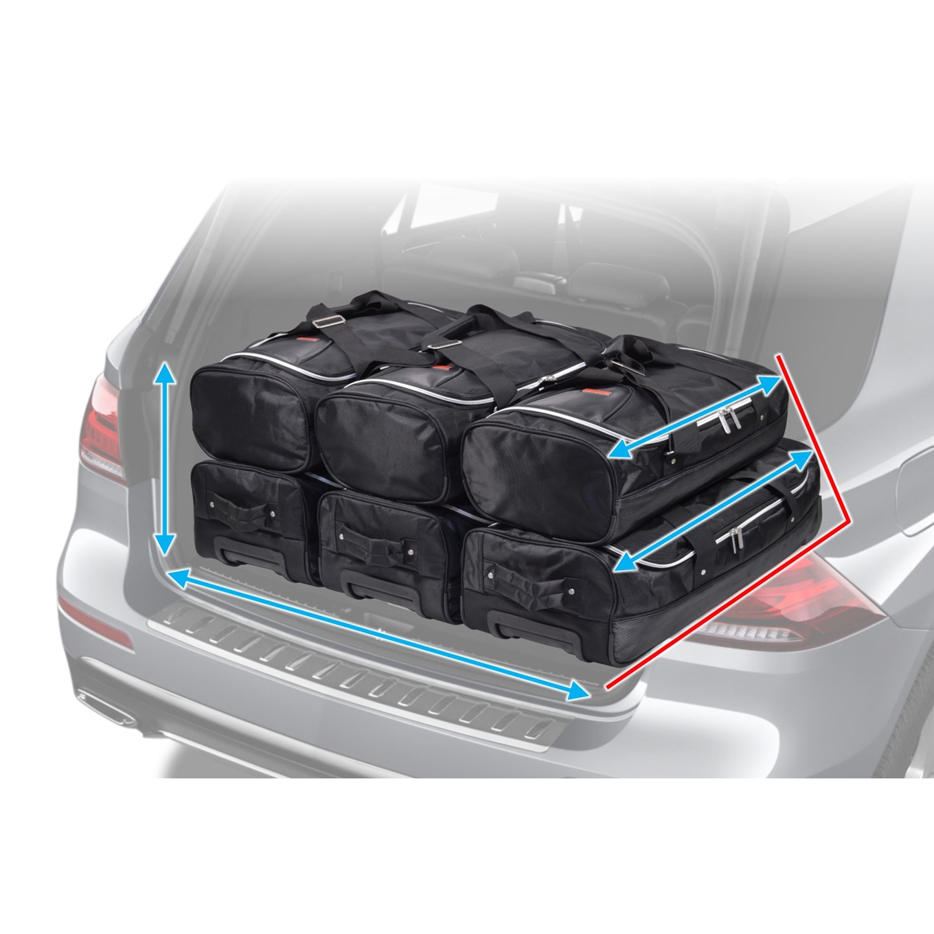 6 bagages, sacs de voyage sur mesure Car-Bags™ pour Tesla Model Y