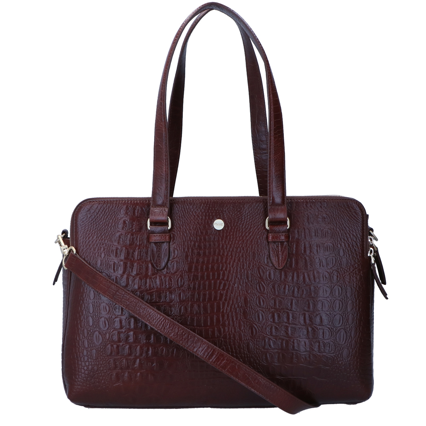 FMME. Charlotte 15.6 Workingbag Croco brown