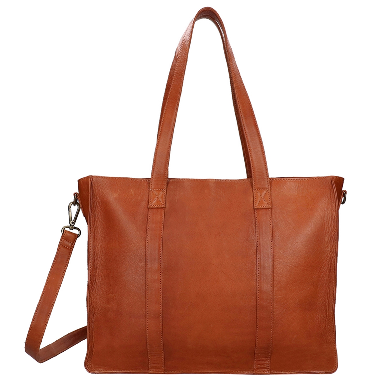 Cognac leren schoudertas hot sale