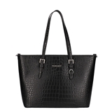 Flora Co Bags Shopper Croco zwart Travelbags.nl